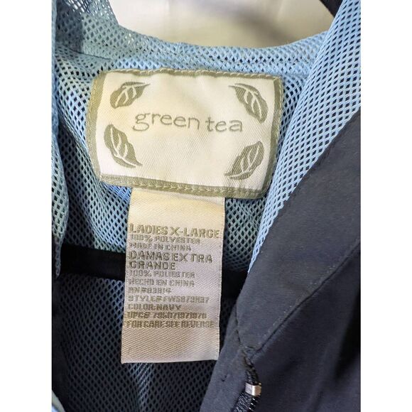 Green Tea Navy Blue Full-zip Hooded Windbreaker and Jogger Set Women's Size XL - Picture 4 of 11